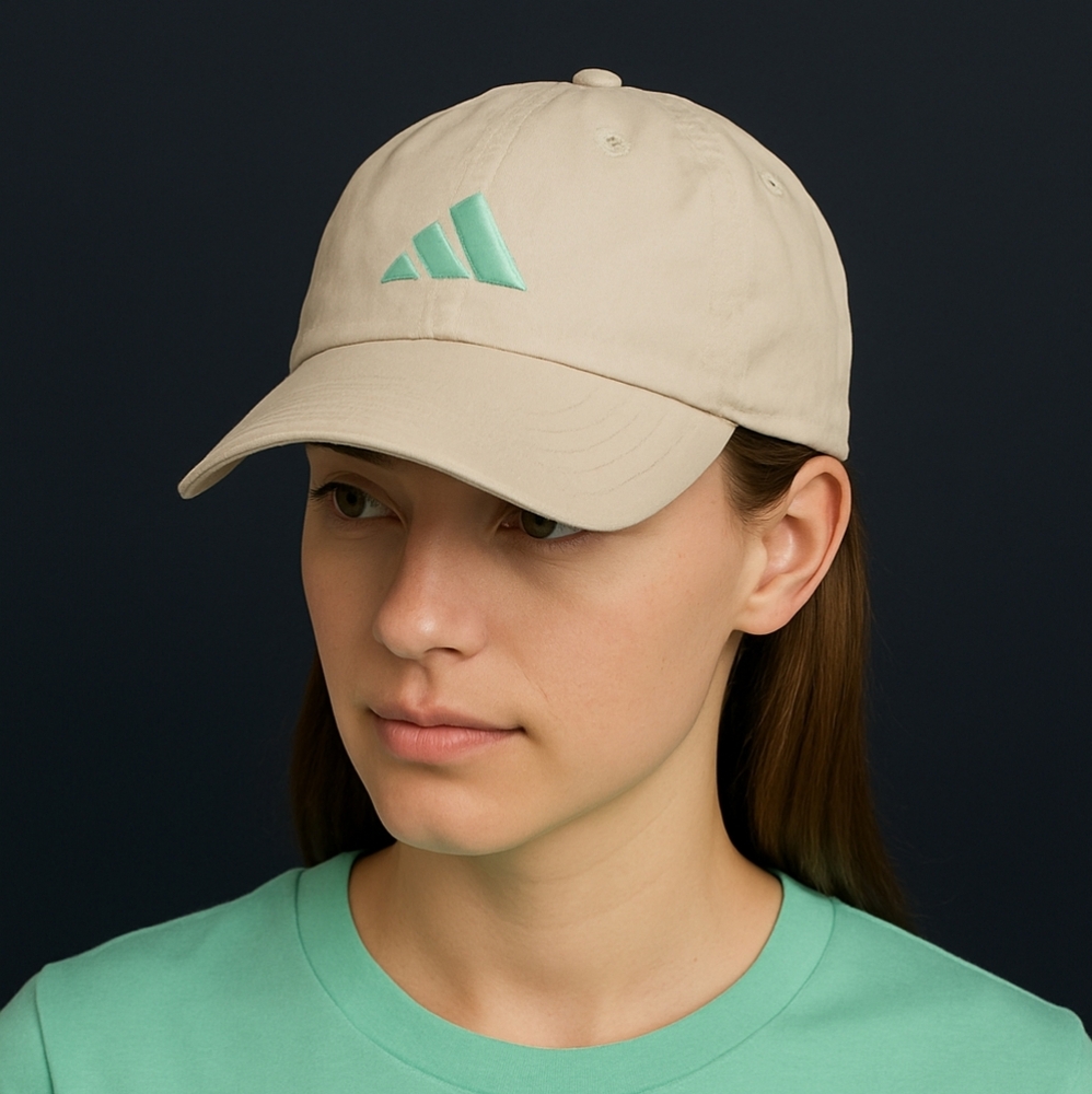 NWOT Adidas Light Grey Lds Cap with Green Logo